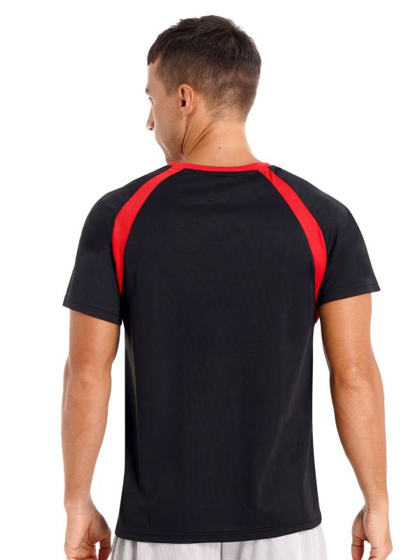 Men Quick-Drying Short Sleeve Breathable Round Neck Sports T-Shirt thumb