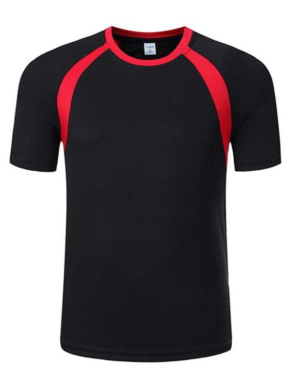 Men Quick-Drying Short Sleeve Breathable Round Neck Sports T-Shirt thumb