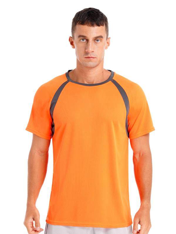 Men Quick-Drying Short Sleeve Breathable Round Neck Sports T-Shirt thumb