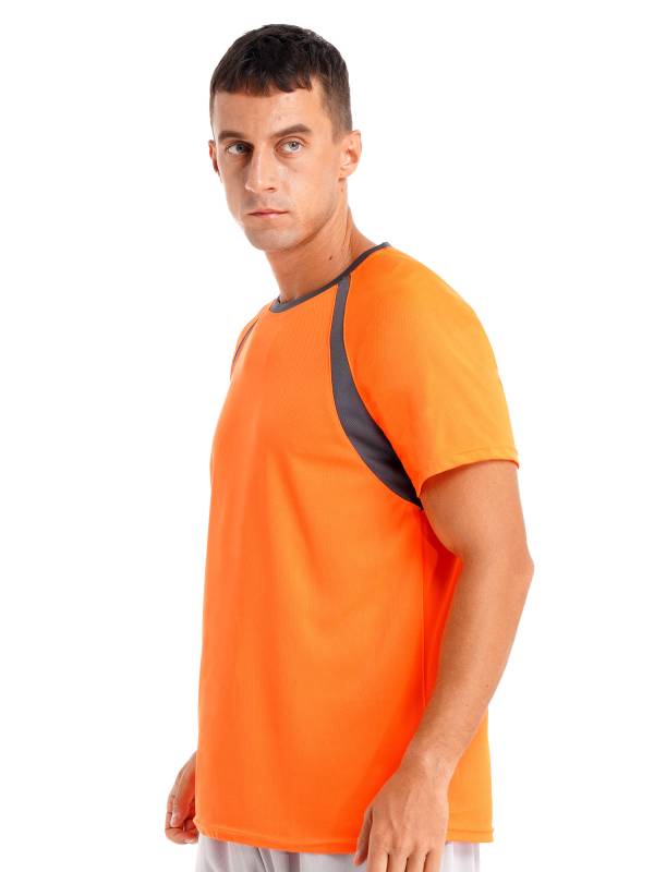 Men Quick-Drying Short Sleeve Breathable Round Neck Sports T-Shirt thumb