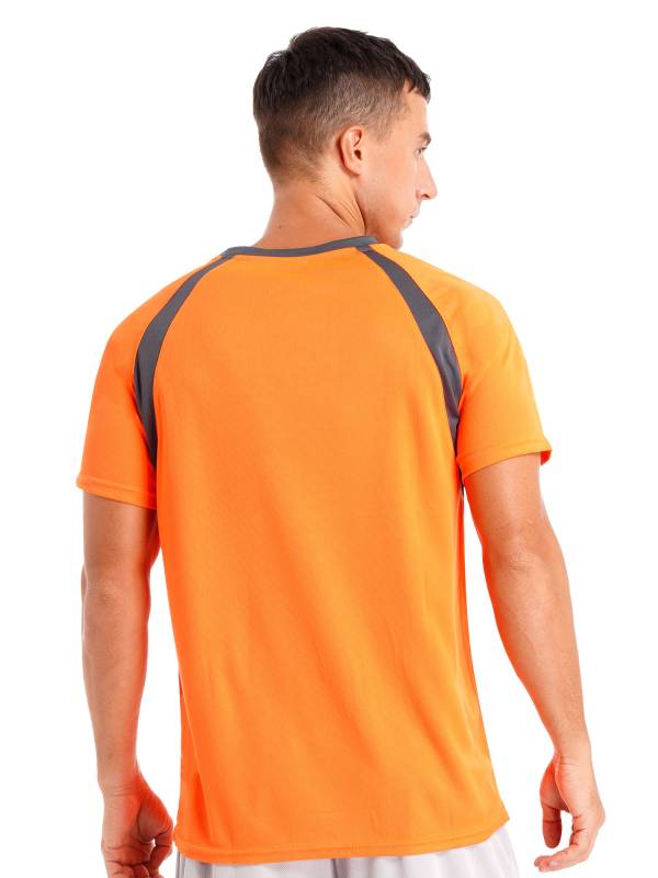 Men Quick-Drying Short Sleeve Breathable Round Neck Sports T-Shirt thumb