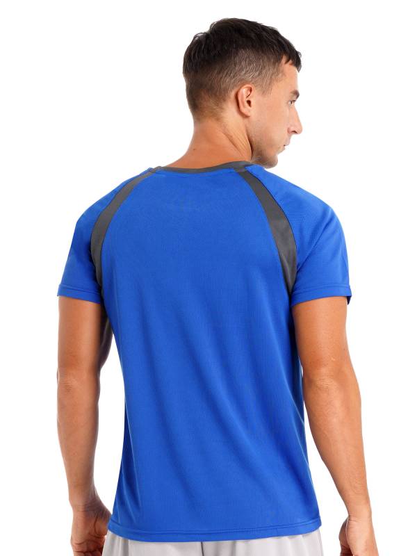 Men Quick-Drying Short Sleeve Breathable Round Neck Sports T-Shirt thumb