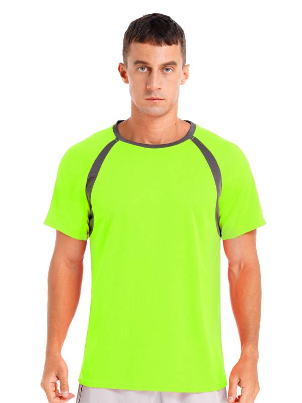 Men Quick-Drying Short Sleeve Breathable Round Neck Sports T-Shirt thumb