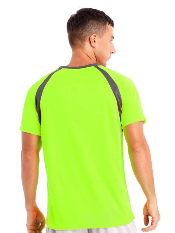 Men Quick-Drying Short Sleeve Breathable Round Neck Sports T-Shirt thumb