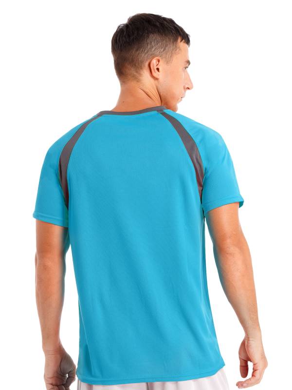 Men Quick-Drying Short Sleeve Breathable Round Neck Sports T-Shirt thumb
