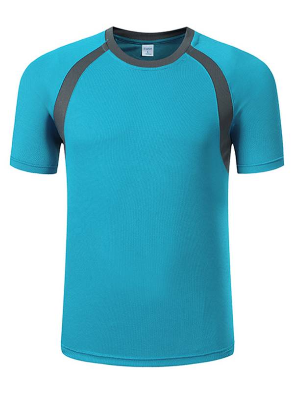 Men Quick-Drying Short Sleeve Breathable Round Neck Sports T-Shirt thumb