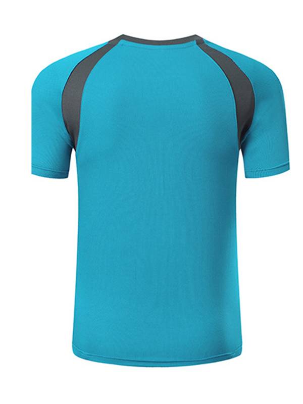 Men Quick-Drying Short Sleeve Breathable Round Neck Sports T-Shirt thumb