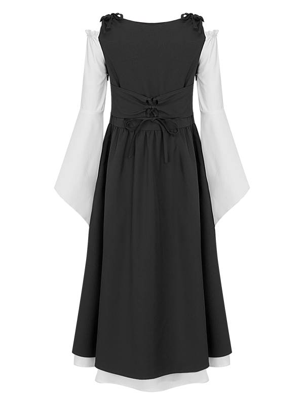 Kids Girls Medieval Renaissance Flare Sleeve Gown Dress thumb