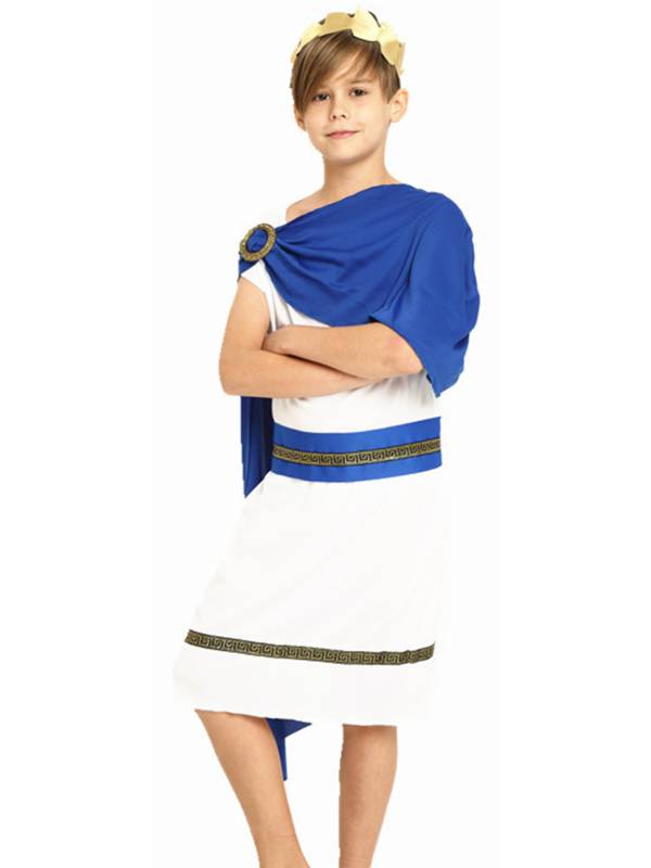 Kids Girls/Boys Grecian Rome Toga Cosplay Dress with Headband and Belt thumb
