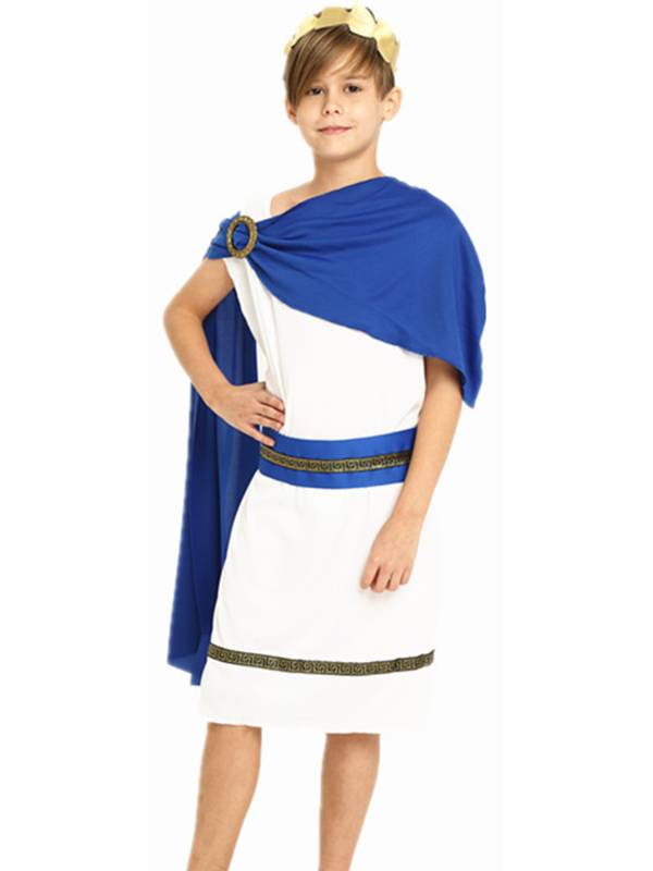 Kids Girls/Boys Grecian Rome Toga Cosplay Dress with Headband and Belt thumb
