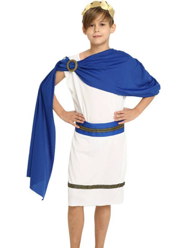 Kids Girls/Boys Grecian Rome Toga Cosplay Dress with Headband and Belt thumb
