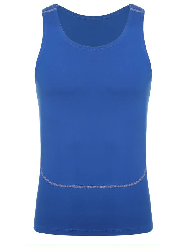 Men Solid Color Quick-Dry Moisture Wicking Tank Top for Fitness thumb