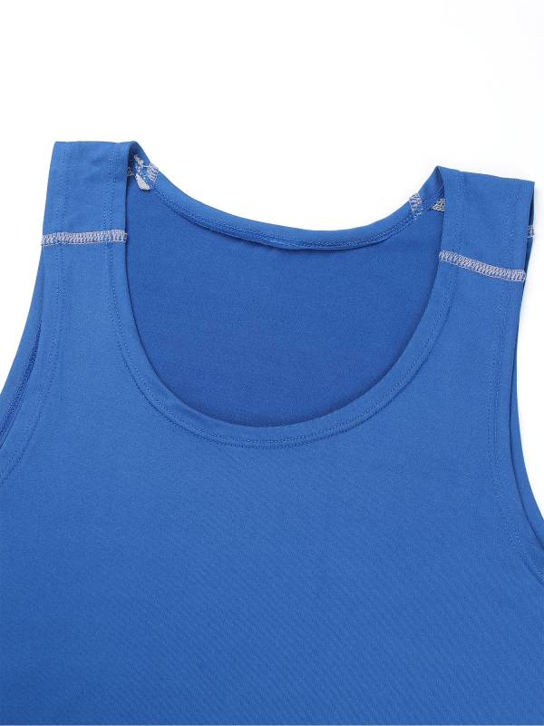 Men Solid Color Quick-Dry Moisture Wicking Tank Top for Fitness thumb