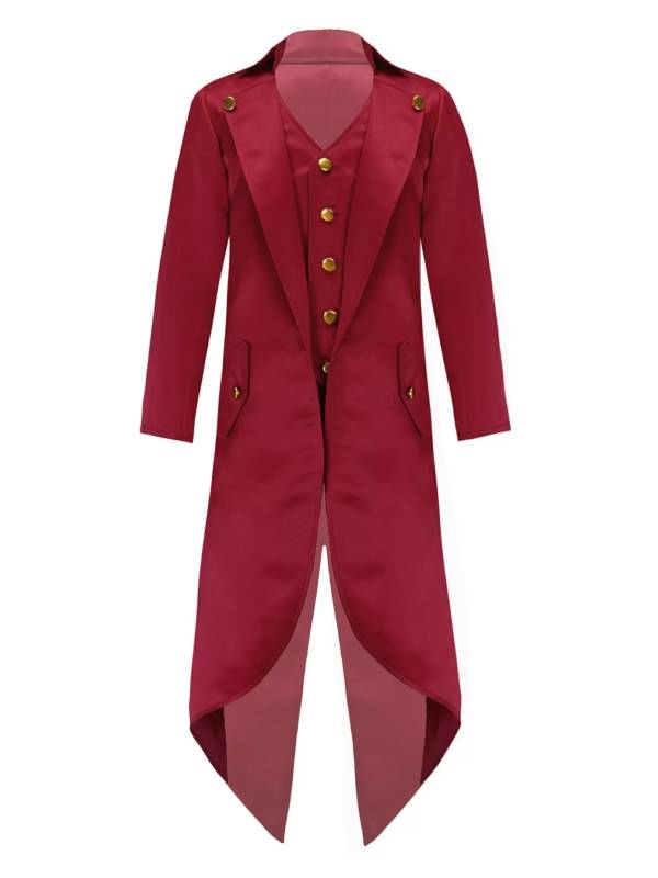 Kids Fake Two Pieces Tailcoat Retro Renaissance Steampunk Jacket thumb