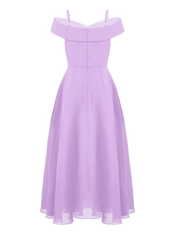 Kids Girls Chiffon Off-Shoulder Maxi Party Dress thumb