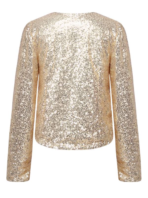 Women Sequin Open Front Coat Long Sleeve Outwear for Cocktail thumb