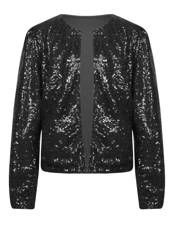 Women Sequin Open Front Coat Long Sleeve Outwear for Cocktail thumb