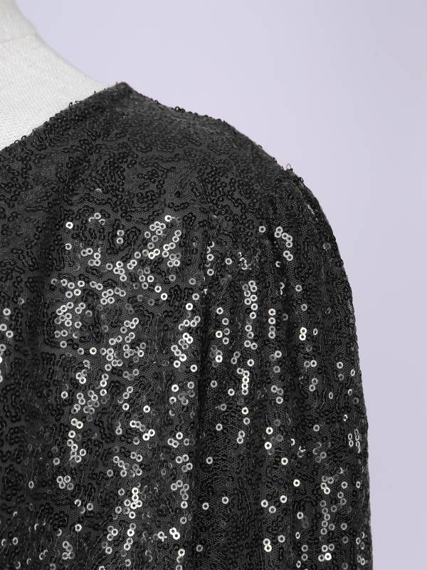 Women Sequin Open Front Coat Long Sleeve Outwear for Cocktail thumb