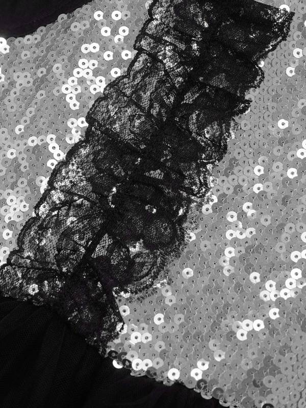 Kids Girls Sleeveless Sequins Ruffle Ballet Dance Leotard Tutu Dress thumb