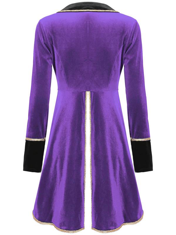 Women Long Sleeve Halloween Velvet Swallow-Tailed Coat thumb
