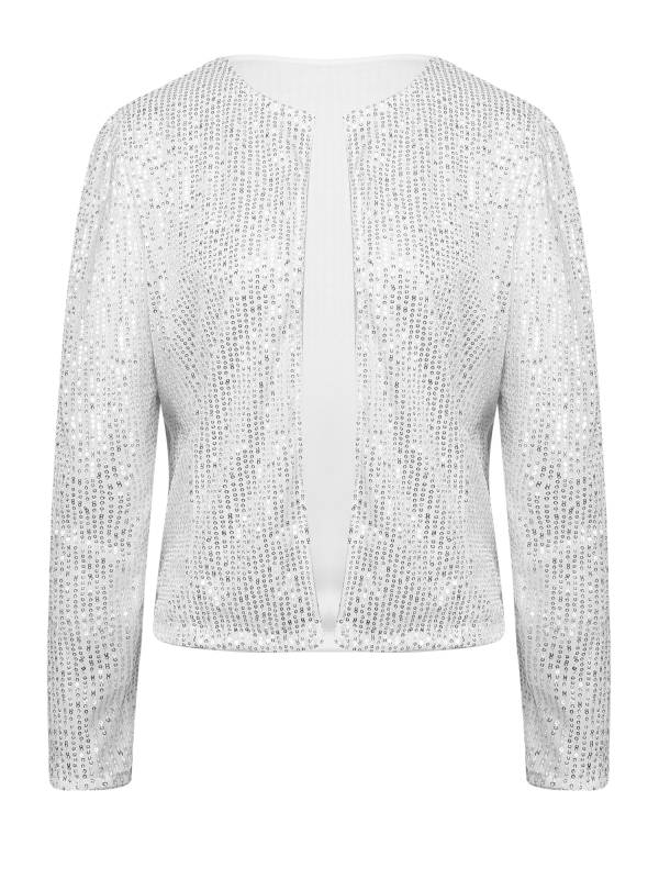 Women Sequin Open Front Coat Long Sleeve Outwear for Cocktail thumb