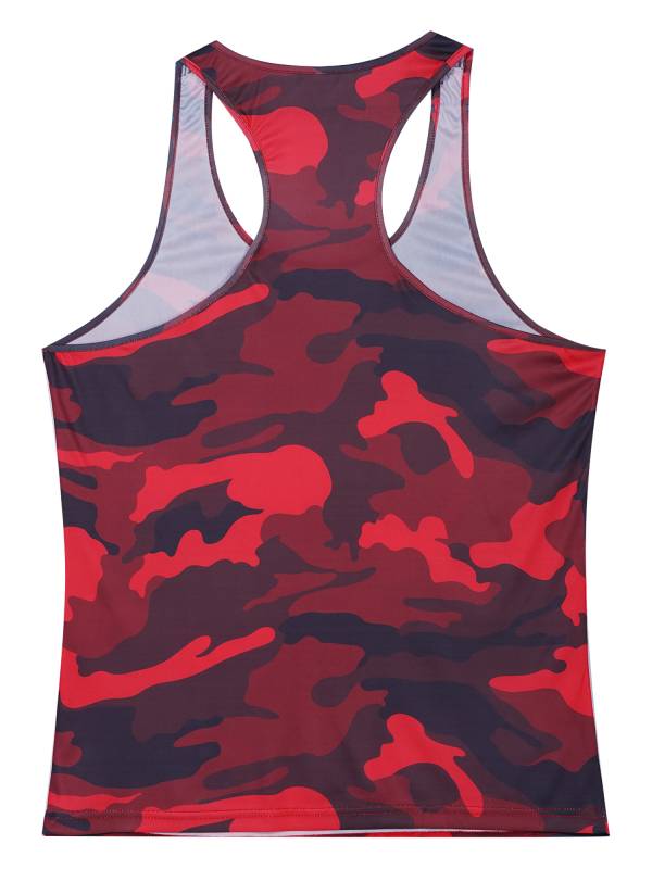 Men Camouflage Print Scoop Neck Sport Tank Tops thumb