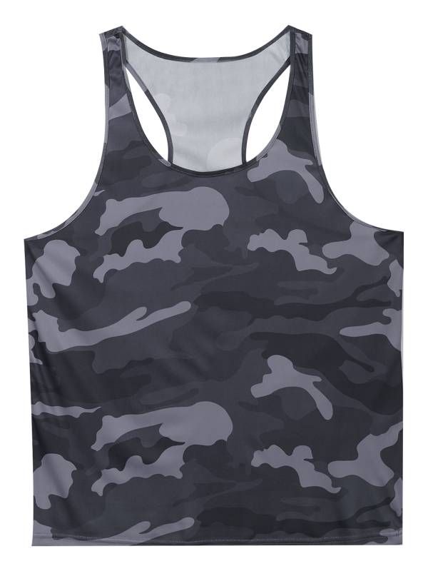 Men Camouflage Print Scoop Neck Sport Tank Tops thumb
