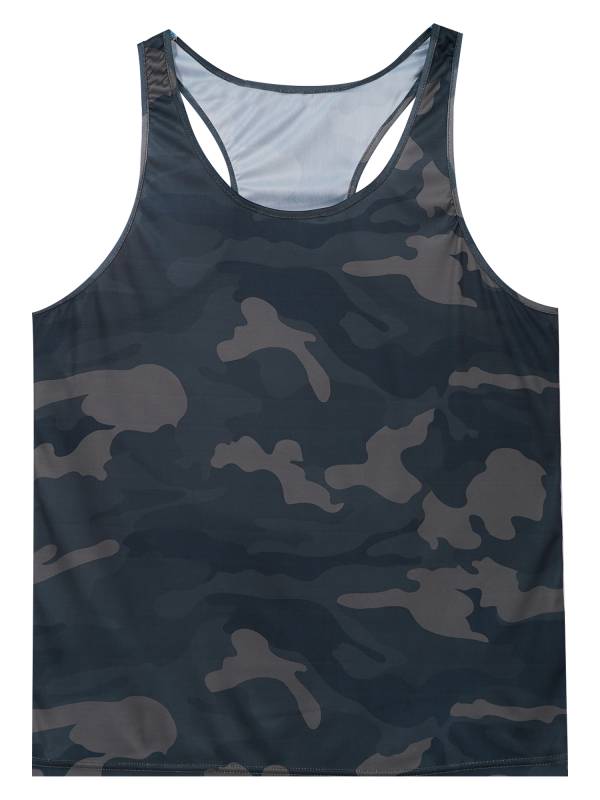 Men Camouflage Print Scoop Neck Sport Tank Tops thumb