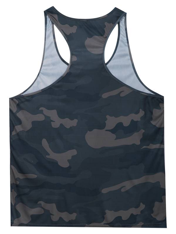 Men Camouflage Print Scoop Neck Sport Tank Tops thumb