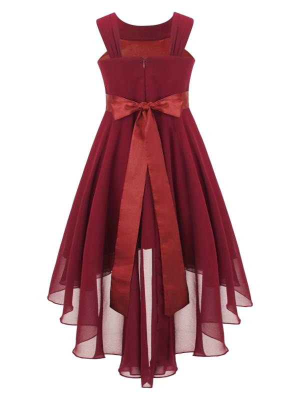 Kids Girls 3D Flower Chiffon High-Low Party Dress thumb