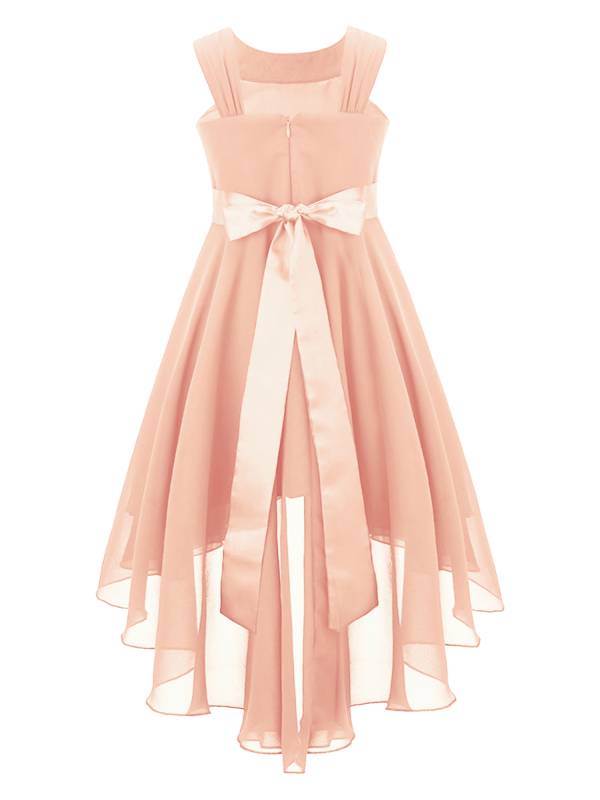 Kids Girls 3D Flower Chiffon High-Low Party Dress thumb