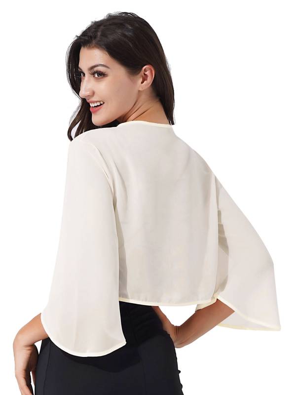 Women 3/4 Sleeve Chiffon Bolero thumb