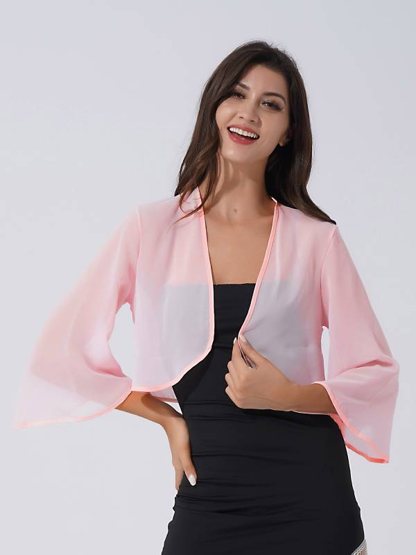 Women 3/4 Sleeve Chiffon Bolero thumb