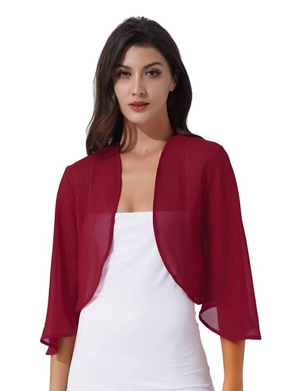 Women 3/4 Sleeve Chiffon Bolero thumb