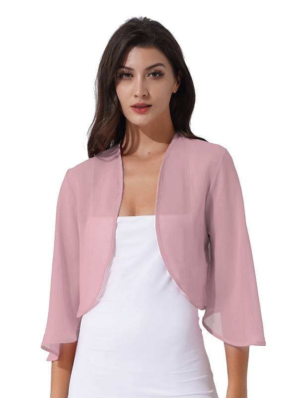 Women 3/4 Sleeve Chiffon Bolero thumb