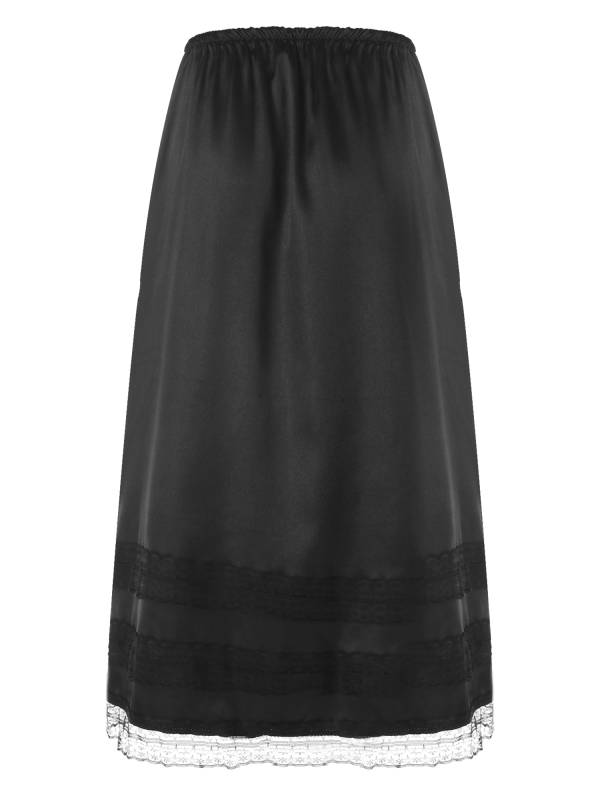 Women Half Slip Long Underskirt Lace Trim Tea Length Petticoat thumb