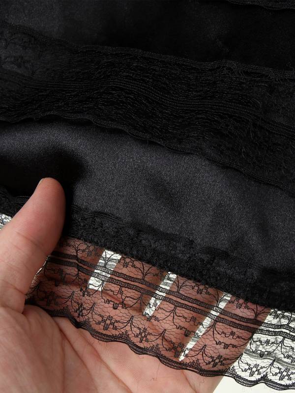 Women Half Slip Long Underskirt Lace Trim Tea Length Petticoat thumb