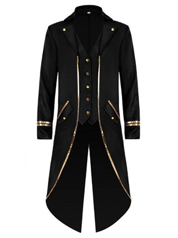 Men Halloween Medieval Vintage Long Sleeve Tailcoat thumb