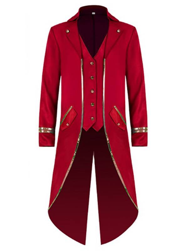 Men Halloween Medieval Vintage Long Sleeve Tailcoat thumb