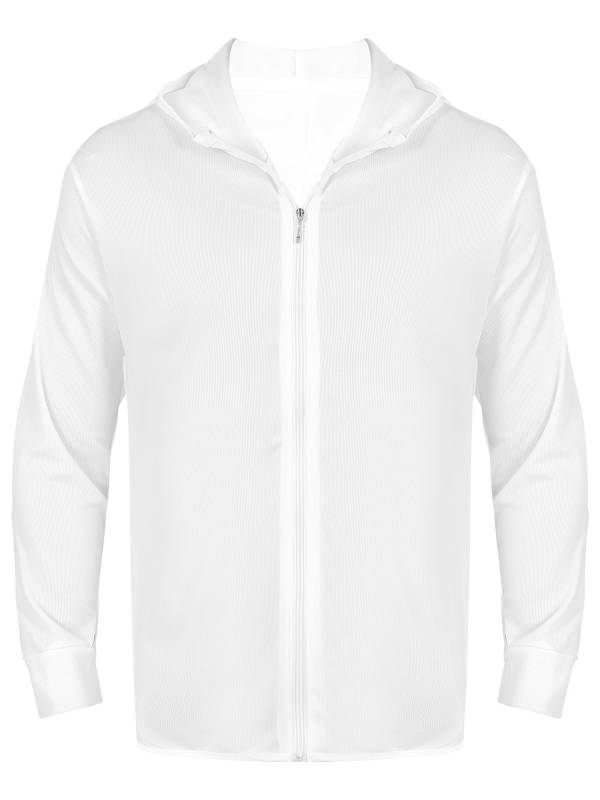 Men Long Sleeve Zipper Sun Protection Sports Hoodie thumb