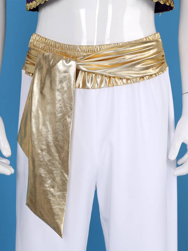 Men 2pcs Sleeveless Open Front Vest and Pants Arabian Prince Costume thumb