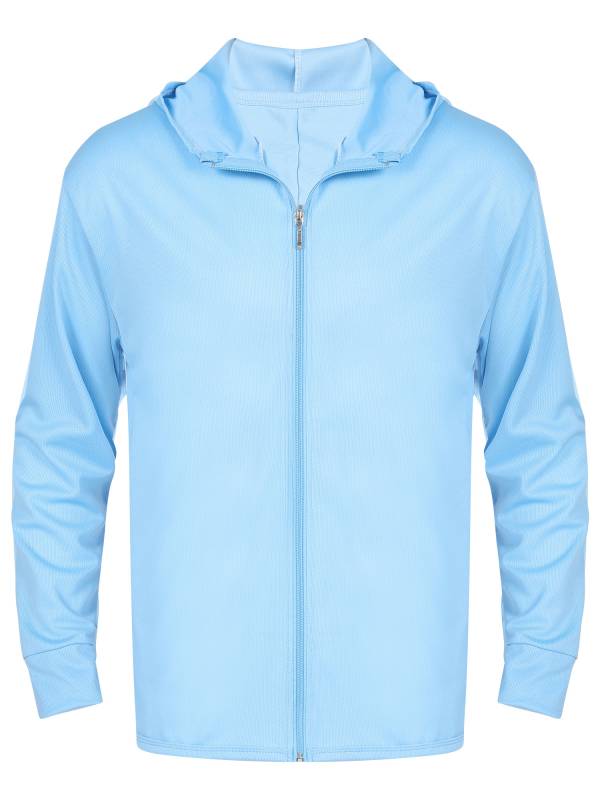 Men Long Sleeve Zipper Sun Protection Sports Hoodie thumb