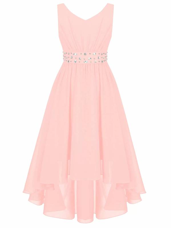 Kids Girls V Neck Party Tank Dresses thumb