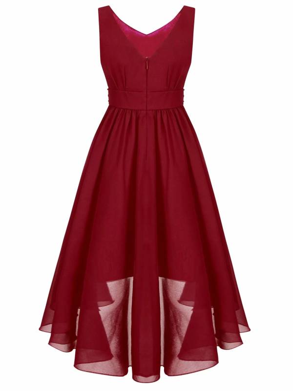 Kids Girls V Neck Party Tank Dresses thumb