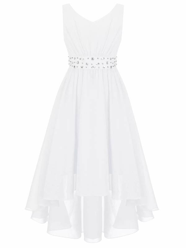 Kids Girls V Neck Party Tank Dresses thumb