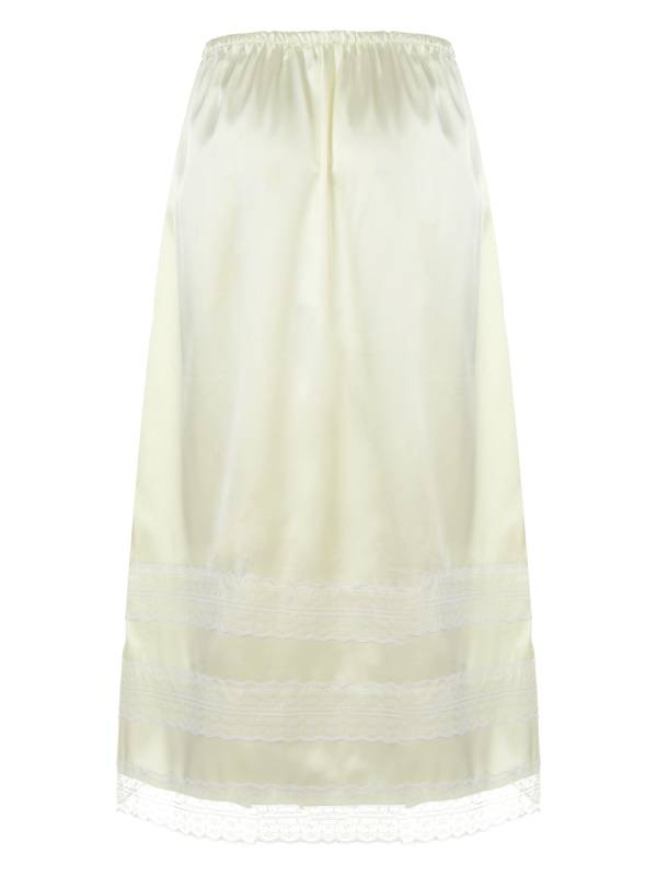 Women Half Slip Long Underskirt Lace Trim Tea Length Petticoat thumb