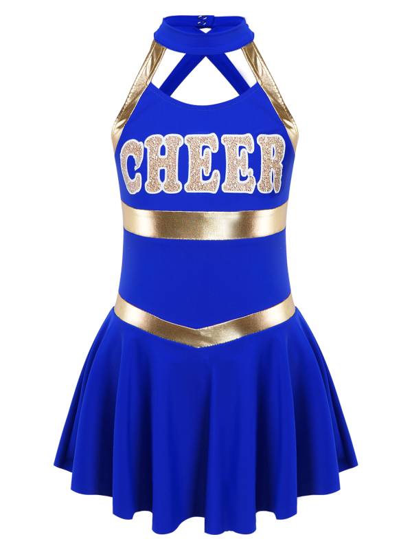 Kids Girls Sleeveless Letter Print Cheerleading Dance Dress thumb