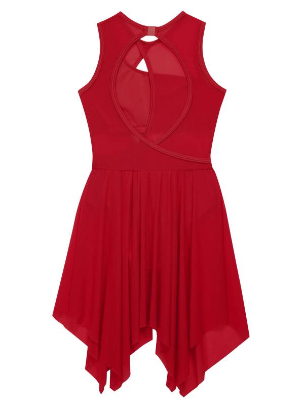 Kids Girls Sleeveless Criss Cross Backless Lyrical Dance Dress thumb