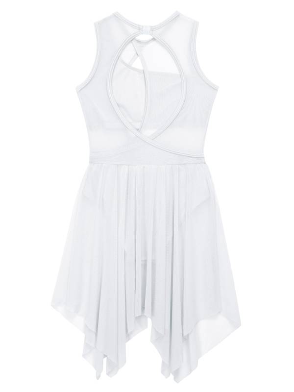 Kids Girls Sleeveless Criss Cross Backless Lyrical Dance Dress thumb