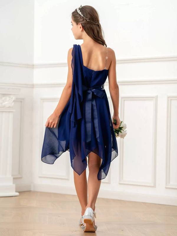 Kids Girls Chic Ruched Chiffon Dress thumb